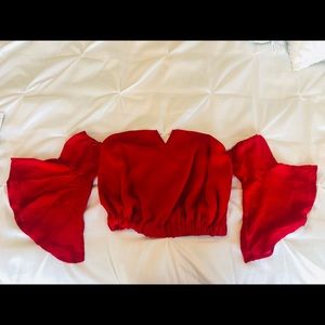 Red crop top